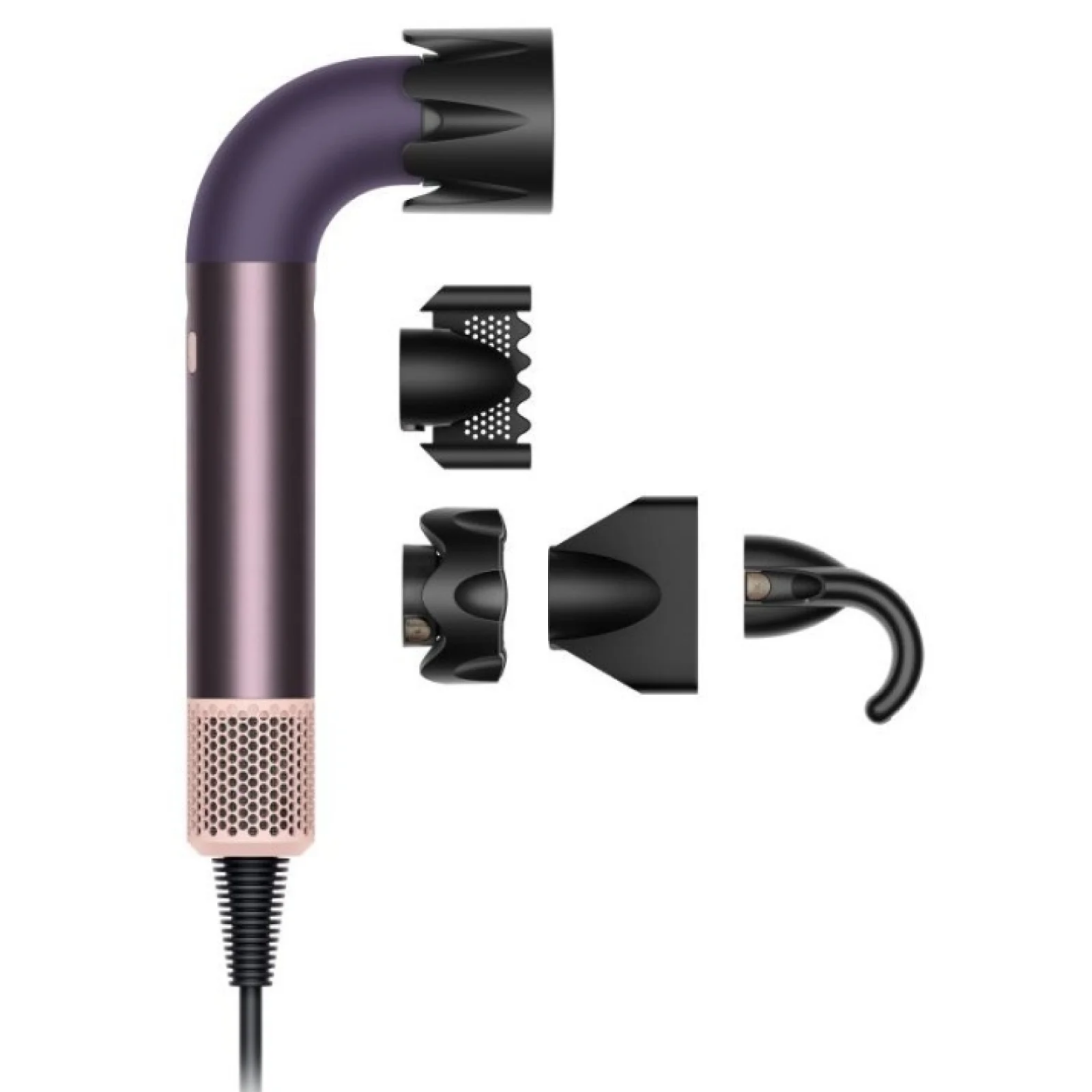 Сешоар Dyson HD17 Supersonic r™ Jasper Plum Straight+Wavy 122781-01, 1700W, 4 интелигентни темп. настройки, 3 скорости, Йонизация, Разпознаване на приставки RFID, Защита ...