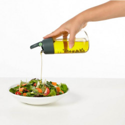 Lekue 1009486 Set of 2 Vinegar and Oil Bottles, 8x16 cm, 400 ml, -4/+80°C, Glass, Green