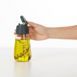 Lekue 1009486 Set of 2 Vinegar and Oil Bottles, 8x16 cm, 400 ml, -4/+80°C, Glass, Green