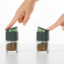 Lekue Spice Jar 1009487, 80 ml, Ø5.2x9.2 cm, Glass, +4°C / +80°C, Gray