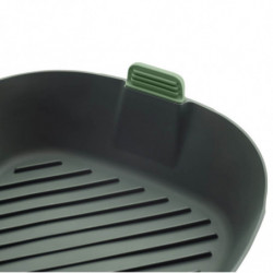 Lekue 1009494 Hot Air Fryer Basket, 22.1 x 22.1 cm, -20°C / +220°C, Silicone, Black