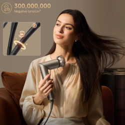 Уред за сушене и стилизиране/мултистайлър Dreame Dazzle AZD20A, 1400W, 65 m/s, 3 настройки за скорост и темп., Йонизация, Дисплей, Титаниево злато