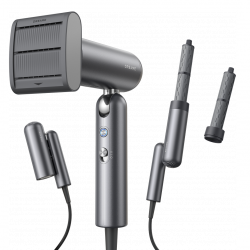 Uscator de par Dreame Pocket AHD51-SG Pro, 1300 W, 110.000 rpm, 70 m/s, 2 viteze, 5 temperaturi, NTC, Coanda, Pliabil, Gri