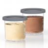 Комплект 2 бр съдове за сладолед Ninja Creami Dessert Tubs XSK2PNT300EUK, 2х470 мл, Без BPA, Плътно затваряне, Сив