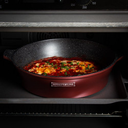 Royalty Line RL-ES2014M Cookware Set, 17 pieces, Marble Finish, Induction Compatible, Burgundy