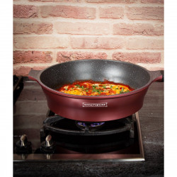 Royalty Line RL-ES2014M edénykészlet és serpenyő, 17 darab, márvány bevonat, indukciós, bordó