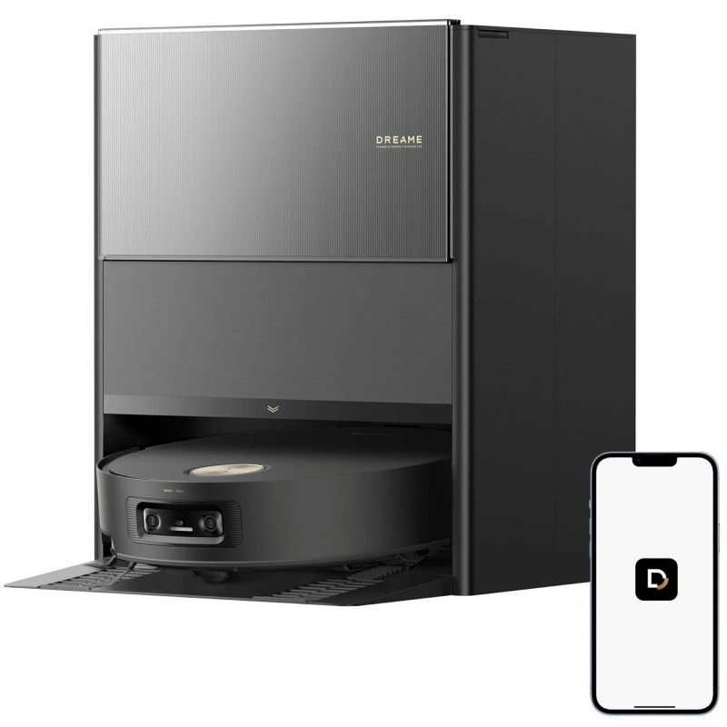 Ρομπότ σκούπα Dreame Aqua10 Ultra Roller RLH71DE-BK, 30000 Pa, 220 λεπτά, 3,5/4 λίτρα, AquaRoll and Seal, Φωνητικός έλεγχος, Κάμερες AI, Μαύρο