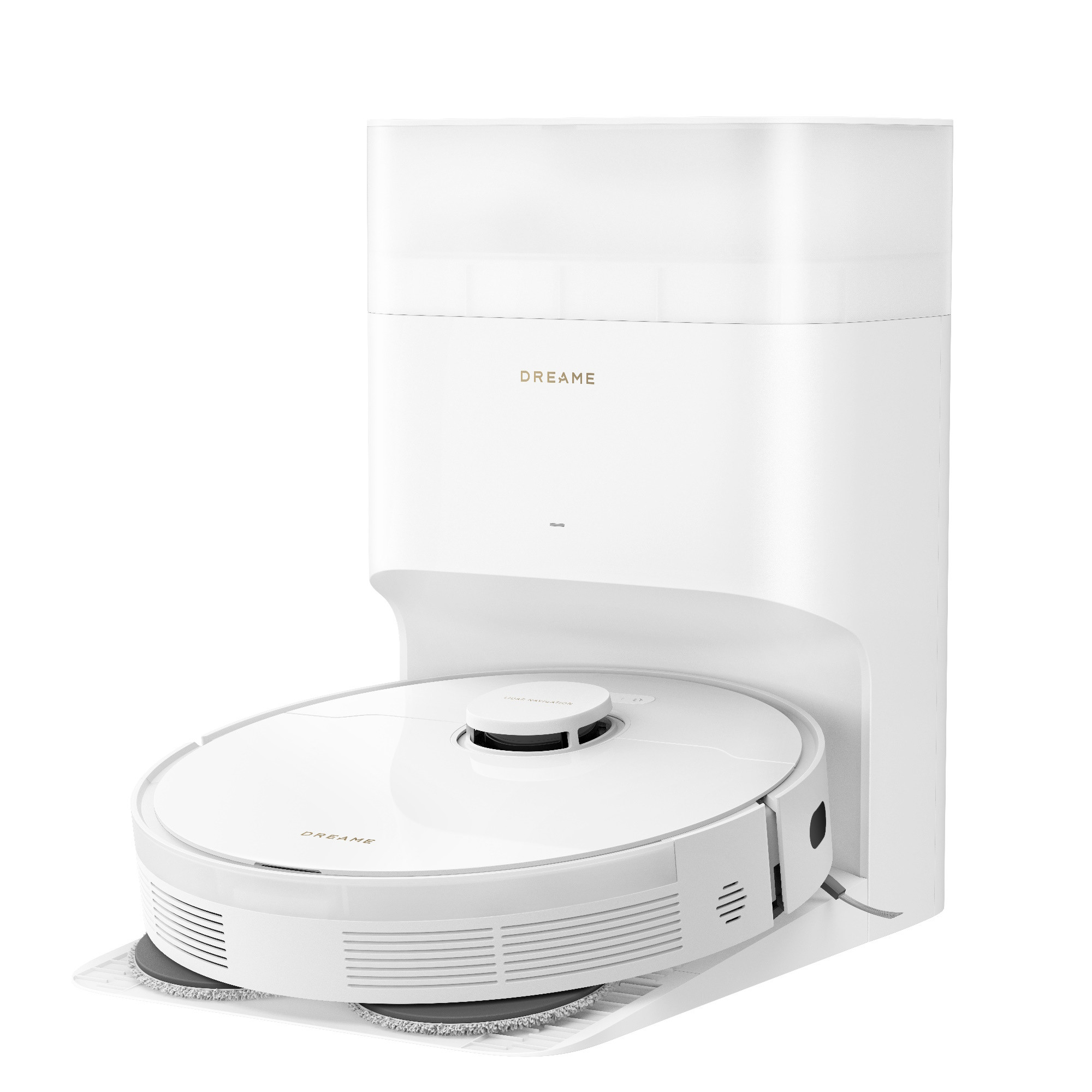 Прахосмукачка робот Dreame L10s Plus RLL42SD, 7000 Pa, 5200 mAh, 60W, До 145 м2, Станция за зареждане и автоматично изпразване, Автономия 155 мин, Бял