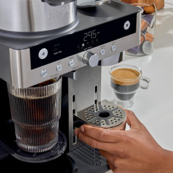 Еспресо машина Ninja Prestige CFN802EU, 1650W, 19 bar, 1.8 л, 10 размера, 3 режима, DualBrew, Nespresso, Инокс