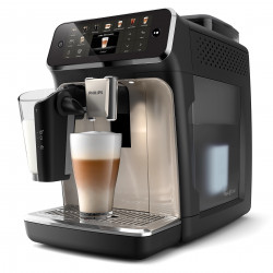 Philips EP5547/90 LatteGo Coffee Machine, 1500W, 15 bar, 1.8 L, 20 drinks, 12-level ceramic grinder, TFT display, AquaClean, SilentBrew, AromaExtract, ExtraShot, Black/Beige