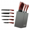 Edenberg EB-936 5-Piece Knife Set, Carbon Steel, Stand, Red