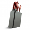 Edenberg EB-936 5-Piece Knife Set, Carbon Steel, Stand, Red