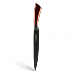 Edenberg EB-936 5-Piece Knife Set, Carbon Steel, Stand, Red