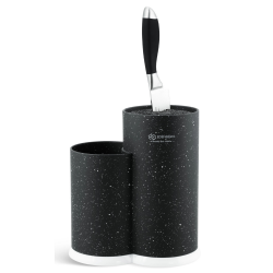 Edenberg EB-5105B Knife and Cutlery Holder, 22x20 cm, Holds up to 10 knives, 2 compartments, Easy to clean, Soft-touch finish, Black