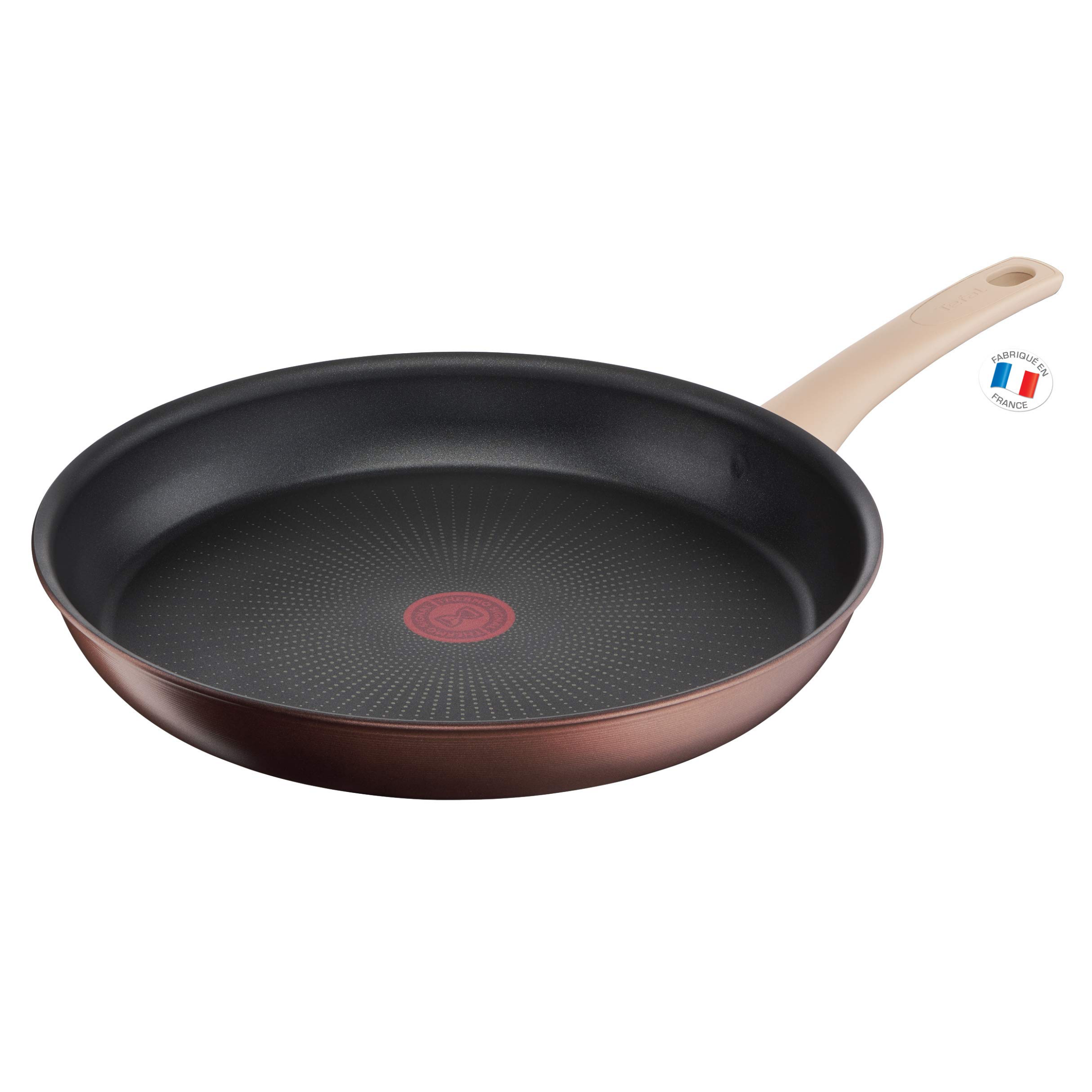 Тиган Tefal Eco-Respect G2540602, 28 см, Титаниево незалепващо покритие, Thermo-Fusion, Thermo-Signal, Индукция, Бронз/кафяв