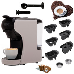 Camry CR 4414 9-in-1 Espresso Machine for Ground Coffee and Capsules, 3000W, 19 bar, Beige/Black