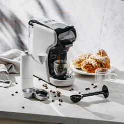 Camry CR 4414 9-in-1 Espresso Machine for Ground Coffee and Capsules, 3000W, 19 bar, Beige/Black