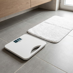 Adler AD 8193 Scale, Up to 250 kg, LCD, Battery and Overload Indicators, Non-Slip, White