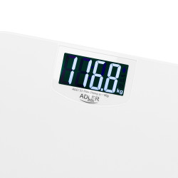 Adler AD 8193 Scale, Up to 250 kg, LCD, Battery and Overload Indicators, Non-Slip, White
