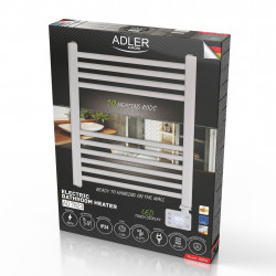 Adler AD 7823 Bathroom Heater, 400W, 10 heating strips, LED control panel, Energy-saving mode, IP24, White
