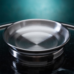 Oliver Voltz OV54323C28A Roasting Pan, 28 x 11 cm, 6.5 L, Glass Lid, Marble Finish, Induction Compatible, Black