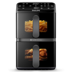 Вертикален фритюрник с горещ въздух Philips Dual Stack 4000 NA460/00, 2750W, 10 л, 13в1,