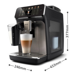 Philips EP5549/70 LatteGo Coffee Machine, 1500W, 15 bar, 1.8 L, 20 drinks, 12-level ceramic grinder, TFT display, AquaClean, SilentBrew, AromaExtract, ExtraShot, Black/Beige