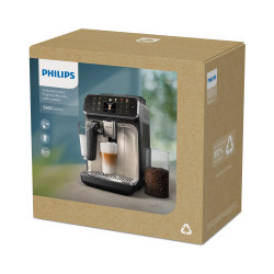 Кафеавтомат Philips EP5549/70 LatteGo, 1500W, 15 bar, 1.8 л, 20 напитки, Керамична мелачка с 12 нива, TFT, AquaClean, SilentBrew, AromaExtract, ExtraShot, Черен/Бежов