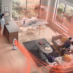 Dyson Purifier Hot+Cool HP1 544826-01 2-in-1 Air Purifier, Heater, 50W, 30 m², 287 l/s, 10 speeds, Air Multiplier™, Wi-Fi, Bluetooth, Oscillation, White/Silver