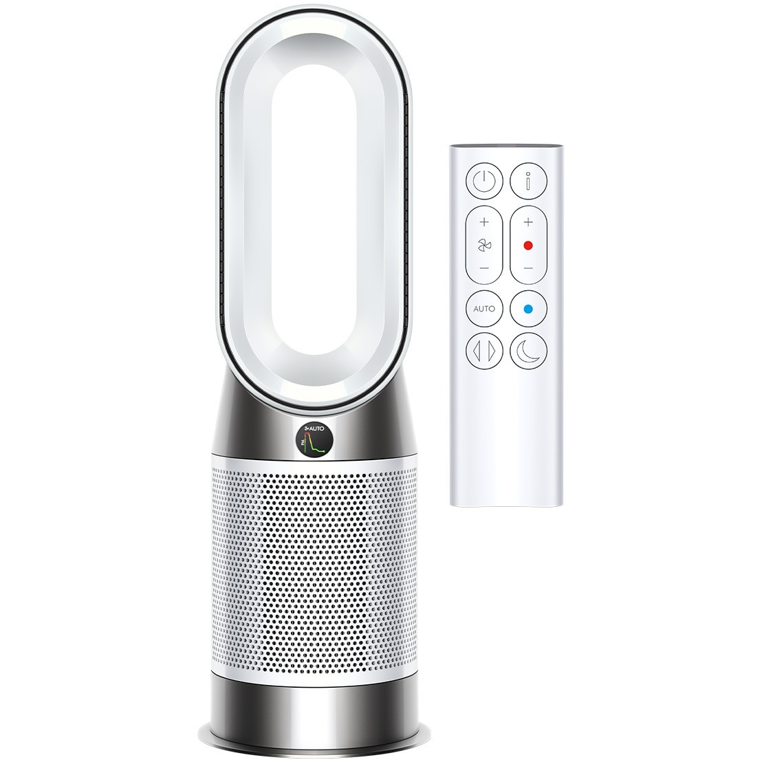 Пречиствател въздух 2в1 Dyson Purifier Hot+Cool HP1 544826-01, Отоплител, 50W, 30 м2, 287 l/s, 10 скорости, Air Multiplier™, Wi-Fi, Bluetooth, Осцилация, Бял/сребрист