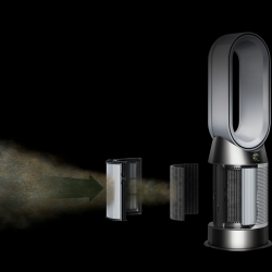 Καθαριστής αέρα 2 σε 1 Dyson Purifier Hot+Cool HP1 544826-01, Θερμάστρα, 50W, 30 m2, 287 l/s, 10 ταχύτητες, Air Multiplier™, Wi-Fi, Bluetooth, Ταλάντωση, Λευκό/ασημί
