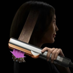 Dyson HT01 Airstrait Amsi/Pkcp 143343-01 Hair Straightener, 1600W, Max 140°C, Ionization, 6 Temperature Settings, Hair-Friendly, Copper Coating, LCD Display, Amber/Rosé Champagne