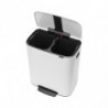 Cos de gunoi Brabantia Bo Pedal 1003188, 2x30 L, Inchidere lina, Baza antiderapanta, Alb