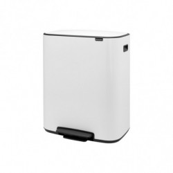 Кош за боклук Brabantia Bo Pedal 1003188, 2x30 л, Плавно затваряне, Противоплъзгаща основа, Бял