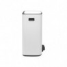 Brabantia Bo Pedal Trash Can 1003188, 2x30 L, Soft-Close, Non-Slip Base, White