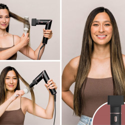 Uscator si styler pentru par 3in1 Shark FlexStyle HD426EU, 1650 W, 3 viteze, 3 temperaturi, Infasurare si fixare automata a buclelor Coanda, Uscare, Indreptare, Negru