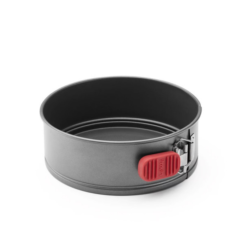 Forma de copt cu fund detasabil Lekue 1009474, Ø20 cm, Acoperire ceramica antiaderenta, Otel carbon, +4°C / +240°C, Negru/rosu