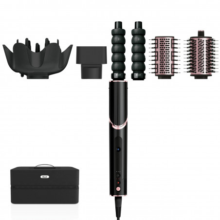 Πολυλειτουργική σίδερα 5 σε 1 Shark HD446EU FlexStyle, 1650W, 3 ταχύτητες, 3 ρυθμίσεις θερμοκρασίας, Αυτόματη περιτύλιξη και στερέωση μπούκλων Coanda, Στέγνωμα, Ισιώματα, Μαύρο