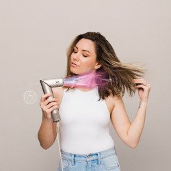 Shark FlexStyle HD426SLEU 3-in-1 Hair Dryer and Curling Iron, 1650W, 3 speeds, 3 heat settings, Coanda automatic curling and curl-setting, Drying, Straightening, Champagne