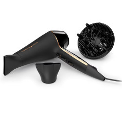 Remington AC9140B OPTIheat Proluxe Midnight Edition Hair Dryer, 2400 W, 2 speeds, Digital display, Concentrator nozzle, Black