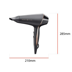 Remington AC9140B OPTIheat Proluxe Midnight Edition Hair Dryer, 2400 W, 2 speeds, Digital display, Concentrator nozzle, Black