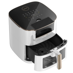 Friteuza cu aer cald Dreame AF30, 2300 W, 7 L, 12 programe, 50-200°C, Caldura ciclonica sus/jos, SmartSteam, LED, NTC, Alb