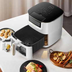 Dreame AF30 Hot Air Fryer, 2300W, 7 L, 12 Programs, 50–200°C, Dual-Source Cyclonic Heat, SmartSteam, LED, NTC, White