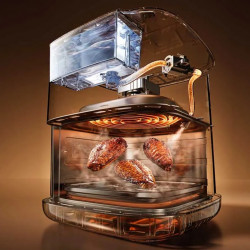 Фритюрник с горещ въздух Dreame AF30, 2300W, 7 л, 12 програми, 50-200°C, Dual-Source Cyclonic Heat, SmartSteam, LED, NTC, Бял