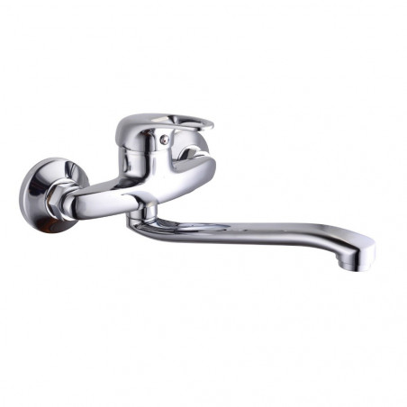 Rosberg R57100AZ8 Water Faucet, 0.9 mPa, Horizontal, Wall-Mounted, Stainless Steel