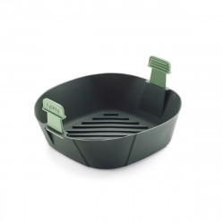 Lekue 1009494 Hot Air Fryer Basket, 22.1 x 22.1 cm, -20°C / +220°C, Silicone, Black