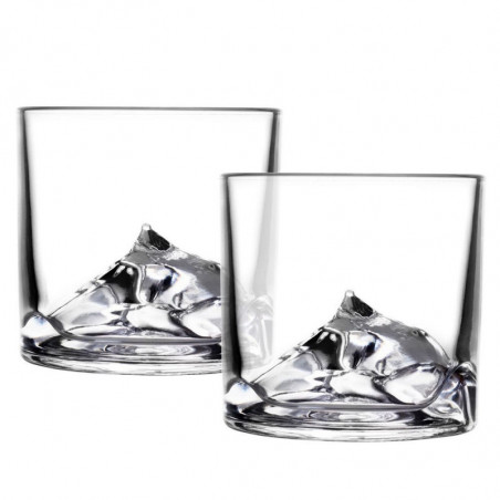 Set pahare pentru whisky LIITON 1006964 Everest, 270 ml, 2 buc, Fund 3D Muntele Everest, Transparent