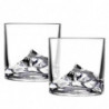 LIITON 1006964 Everest Whiskey Glass Set, 270 ml, 2 pieces, Thickened walls, 3D base shaped like Mount Everest, Clear