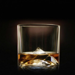 LIITON 1006964 Everest Whiskey Glass Set, 270 ml, 2 pieces, Thickened walls, 3D base shaped like Mount Everest, Clear