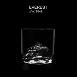 LIITON 1006964 Everest Whiskey Glass Set, 270 ml, 2 pieces, Thickened walls, 3D base shaped like Mount Everest, Clear